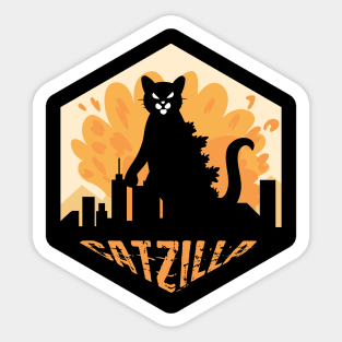 Catzilla City Cat Monster Sticker